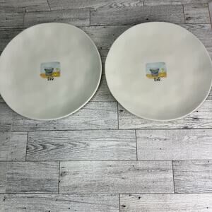 Set of 2 Rae Dunn‎ Melamine Appetizer Plates “DIG” Pail Beach Themed Coastal